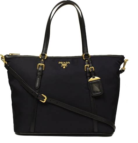 shopper prada nera tessuto